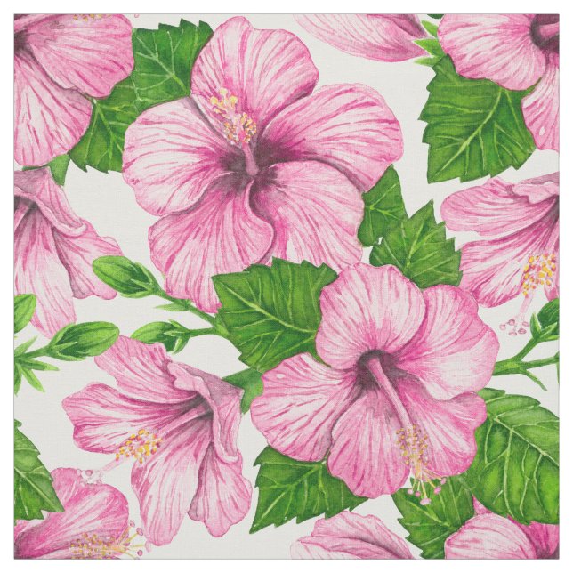 Rosa Hibiskus Stoff (Muster)