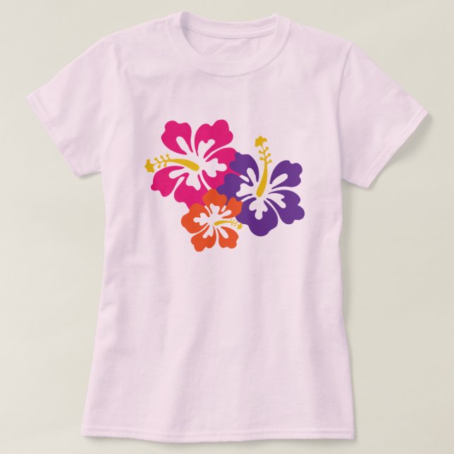Rosa Hibiskus T-Shirt (Design vorne)