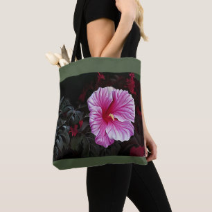 Rosa Hibiskus Tasche