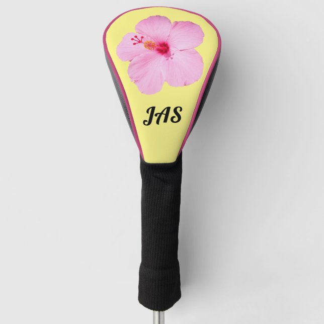 Rosa Hibiskus Tropische Blume Golf Headcover (Vorderseite)