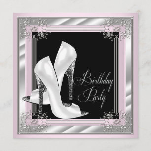 Rosa High Heel-Geburtstagsfeier Einladung