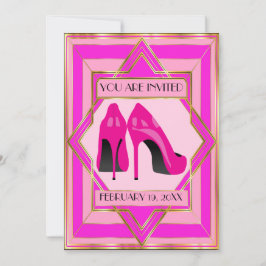 Rosa High Heels Besondere Anlass Einladung