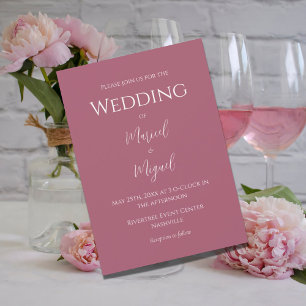 Rosa Himbeere Moderne Elegante Hochzeit Einladung