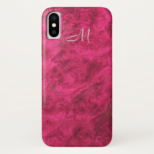 Rosa Himbeere Texturierte Wildleder Look Case-Mate iPhone Hülle (Rückseite)