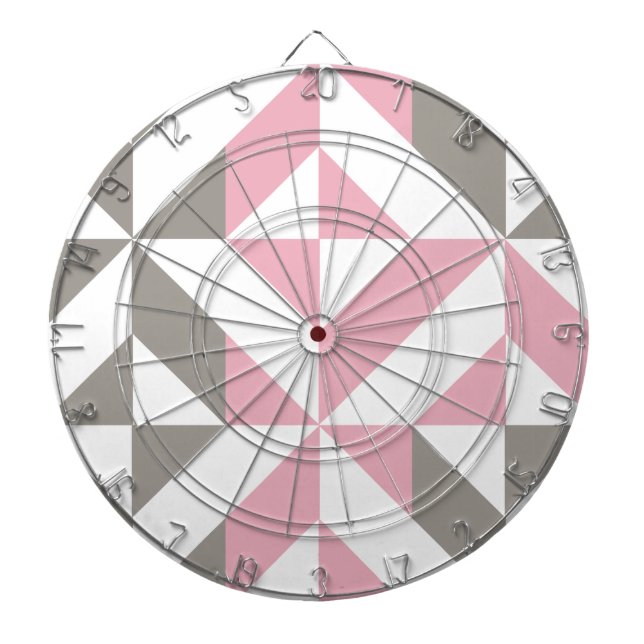 Rosa Himbeere und Silver Geometric ZigZag Dartscheibe (vorne)