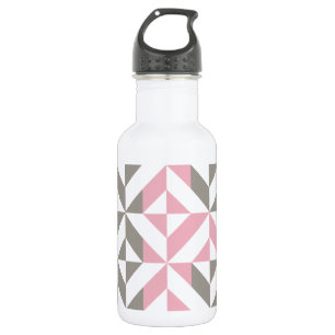 Rosa Himbeere und Silver Geometric ZigZag Edelstahlflasche