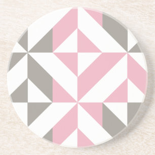 Rosa Himbeere und Silver Geometric ZigZag Getränkeuntersetzer