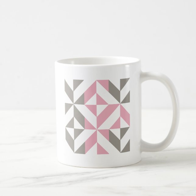Rosa Himbeere und Silver Geometric ZigZag Kaffeetasse (Rechts)