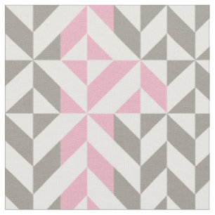 Rosa Himbeere und Silver Geometric ZigZag Stoff
