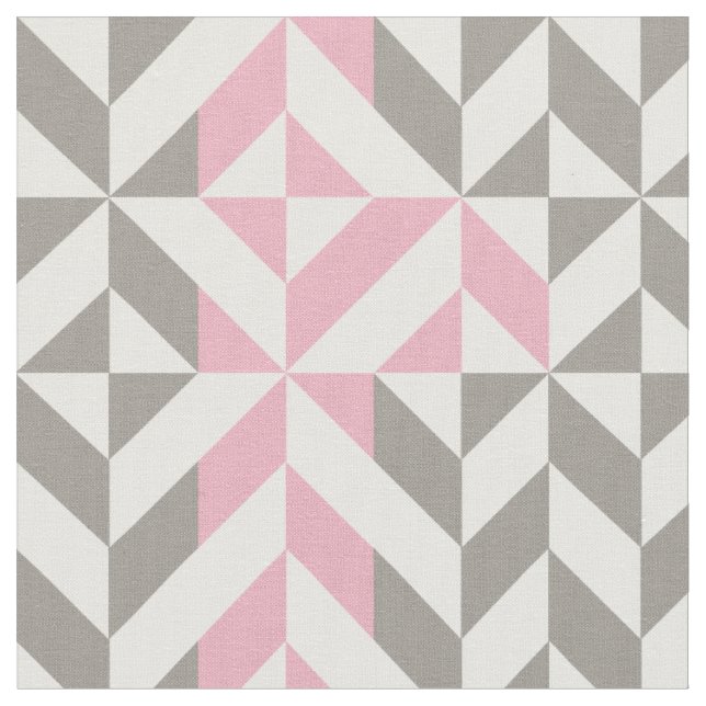 Rosa Himbeere und Silver Geometric ZigZag Stoff (Nahaufnahme)