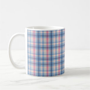 Rosa Himmelblau Karo Muster Tasse