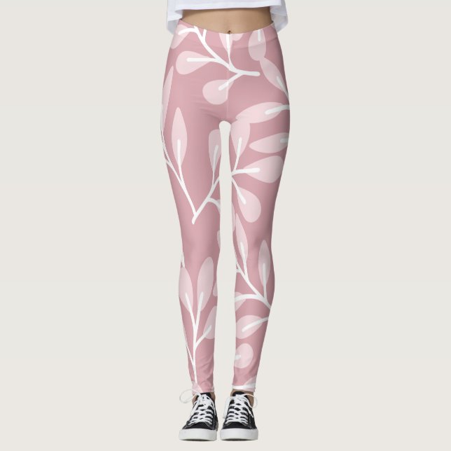 Rosa Hintergrund, blorfarbene Leggings (Vorderseite)