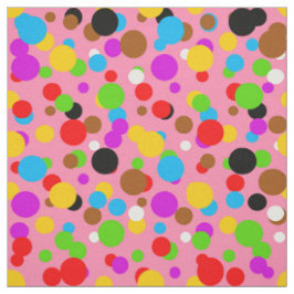 Rosa Hintergrund farbenfrohe Polka-Punkte-Design Stoff
