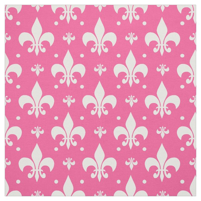 Rosa Hintergrund Fleur-de-lis-Muster Stoff (Muster)