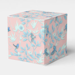 Rosa Hintergrund mit Vögeln und Blume Geschenkschachtel