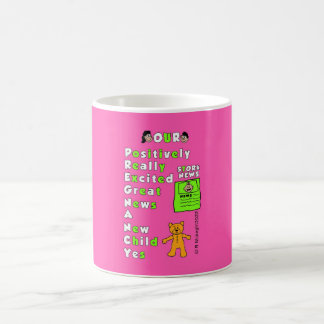 Rosa Hintergrund Schwangerschaft Akronym Girl-Tass Kaffeetasse