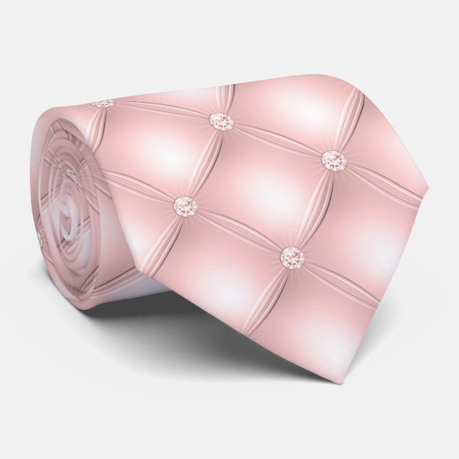 Rosa Hintergrund und Perlen Krawatte (Gerollt)