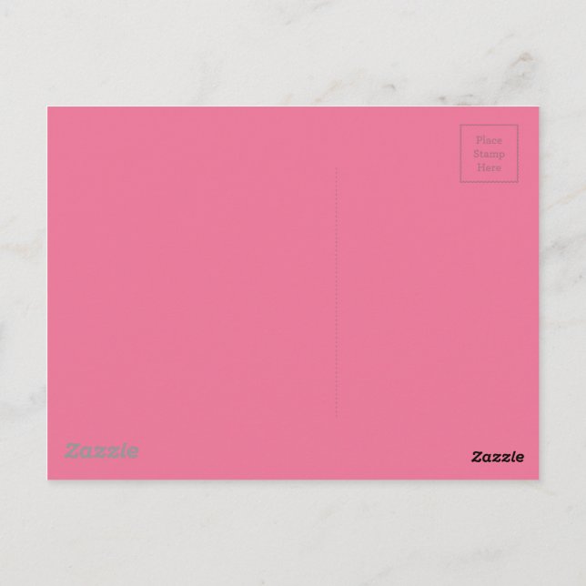 Rosa Hintergrundfarbe Postkarte (Rückseite)