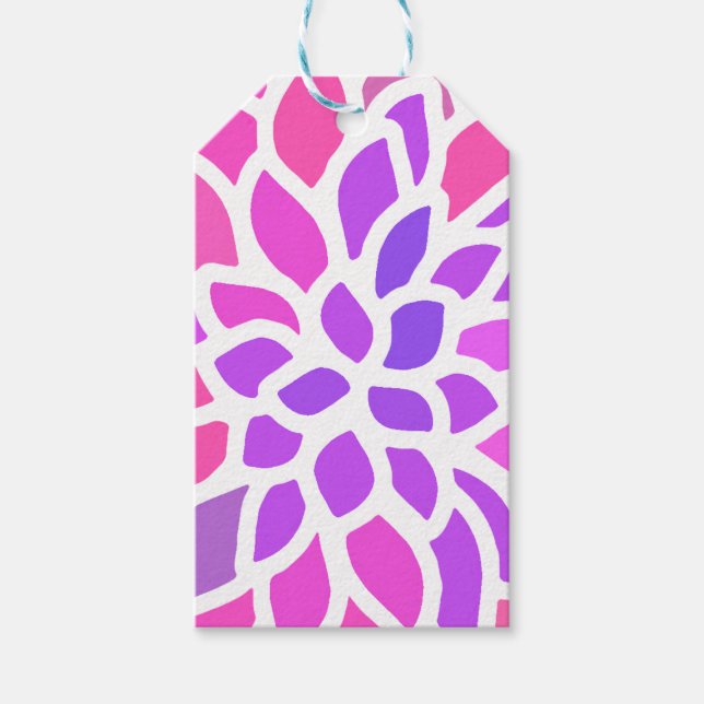 Rosa Hippie Blume Retro Moderne Geschenkanhänger (Vorderseite)