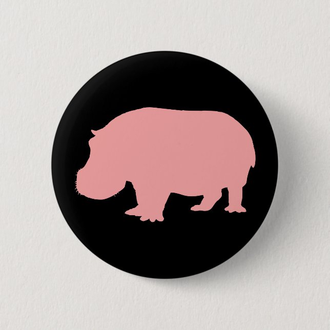 Rosa Hippopotamus Button (Vorderseite)