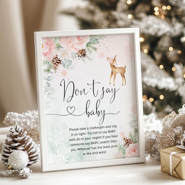 Rosa Hirsche Rosa Winter Don't say baby game Poste Poster (Von Creator hochgeladen)