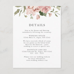 Rosa Hochzeit Begleitkarte