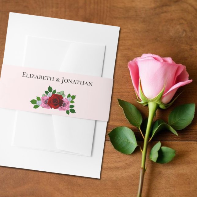 Rosa-Hochzeit Einladungsbanderole (Von Creator hochgeladen)