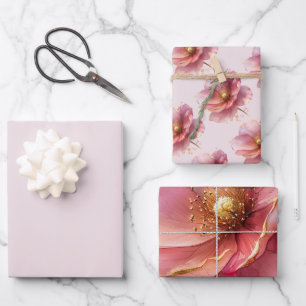 Rosa Hochzeit Geschenkpapier Set