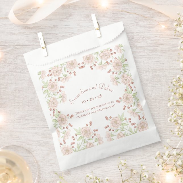 Rosa Hochzeit Geschenktütchen (Ausgeschnitten)