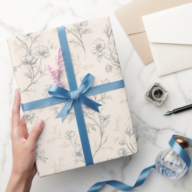 Rosa Hochzeit im Cremeton Geschenkpapier (Schenken)