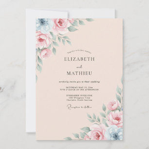 Rosa Hochzeit im Frühling, die in den Bann zieht Einladung