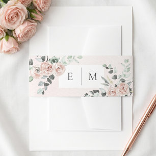Rosa Hochzeit mit rosafarbenen Rosen Einladungsbanderole