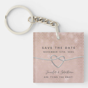 Rosa Hochzeit Save-the-Date-Einladung Schlüsselanhänger