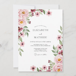 Rosa Hochzeit Serene Romantische Einladung