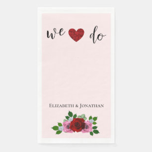 Rosa-Hochzeit Serviette