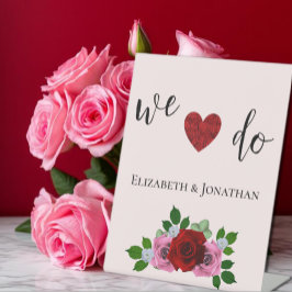 Rosa-Hochzeit Sockelschild