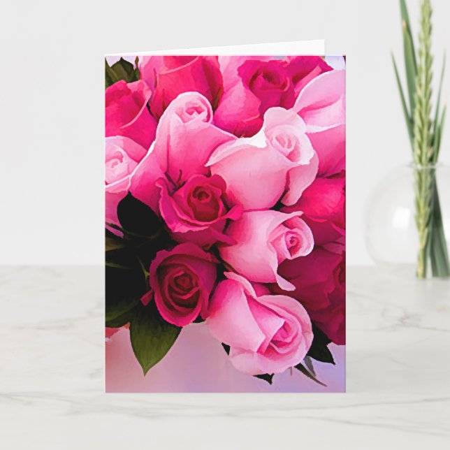 Rosa Hochzeiten Mitteilungskarten (Vorderseite)