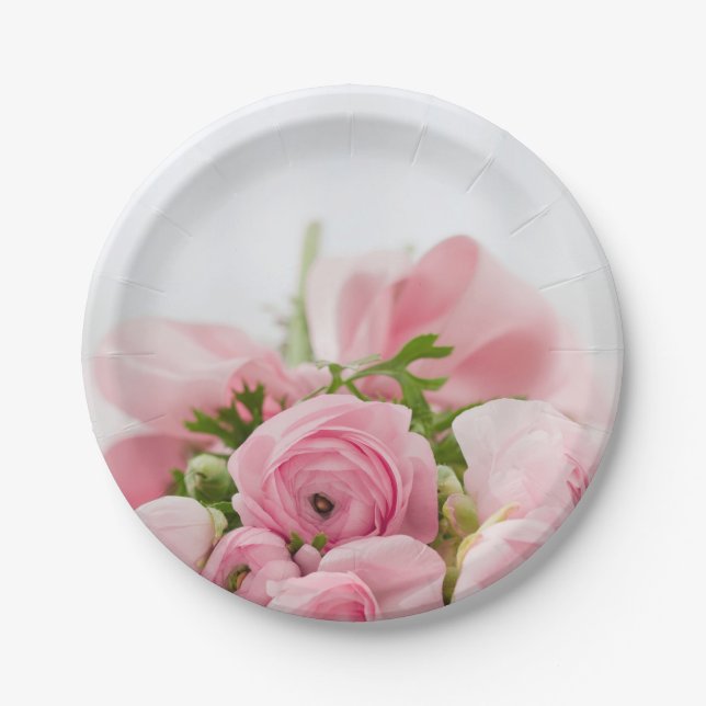 Rosa Hochzeiten Rose Pappteller (Vorderseite)