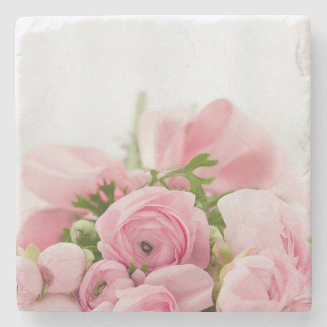 Rosa Hochzeiten Rose Steinuntersetzer (Vorderseite)