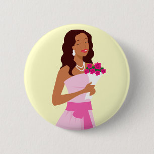 Rosa Hochzeits-Kleiderknopf Button