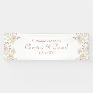 Rosa Hochzeitsbanner mit rosafarbenen Rosen Banner