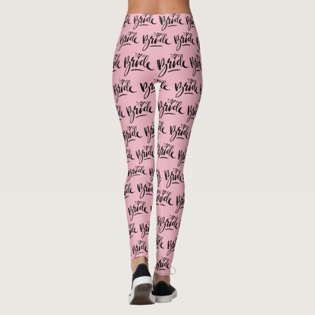Rosa Hochzeitsbrauen Leggings zum Junggeselinnen-A (Rückseite)