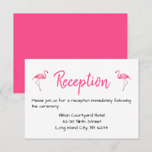 Rosa Hochzeitsempfang Flamingos Tropischer Sommer Einladung