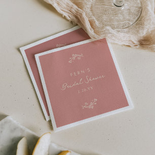 Rosa Hochzeitsgarten Floral Bridal Shower Serviette