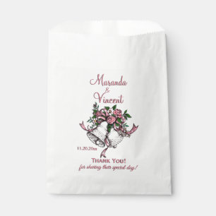 Rosa Hochzeitsglocken Geschenktütchen