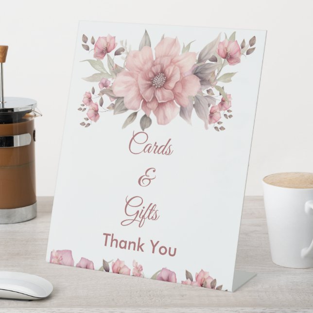 Rosa Hochzeitskarten und Geschenke - Schild (In Situ)