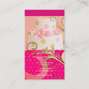 Rosa Hochzeitskuchen/Bäckerei/Pâtisserie Visitenkarte