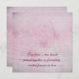 Rosa Hochzeitsorchideenbukett mit gewölbten Wappen Einladung