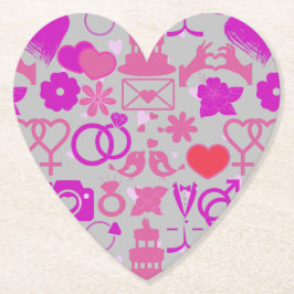 Rosa Hochzeitsschmuck 03 Grau BG Untersetzer