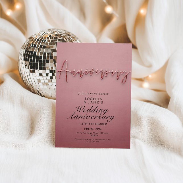 Rosa Hochzeitstag Einladung (Von Creator hochgeladen)